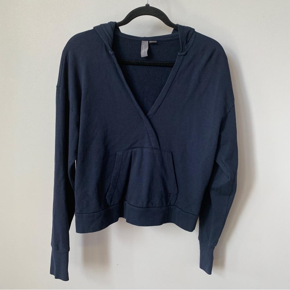 Sweaty Betty‎ Navy Blue Cropped V-Neck Hoodie Size XS
